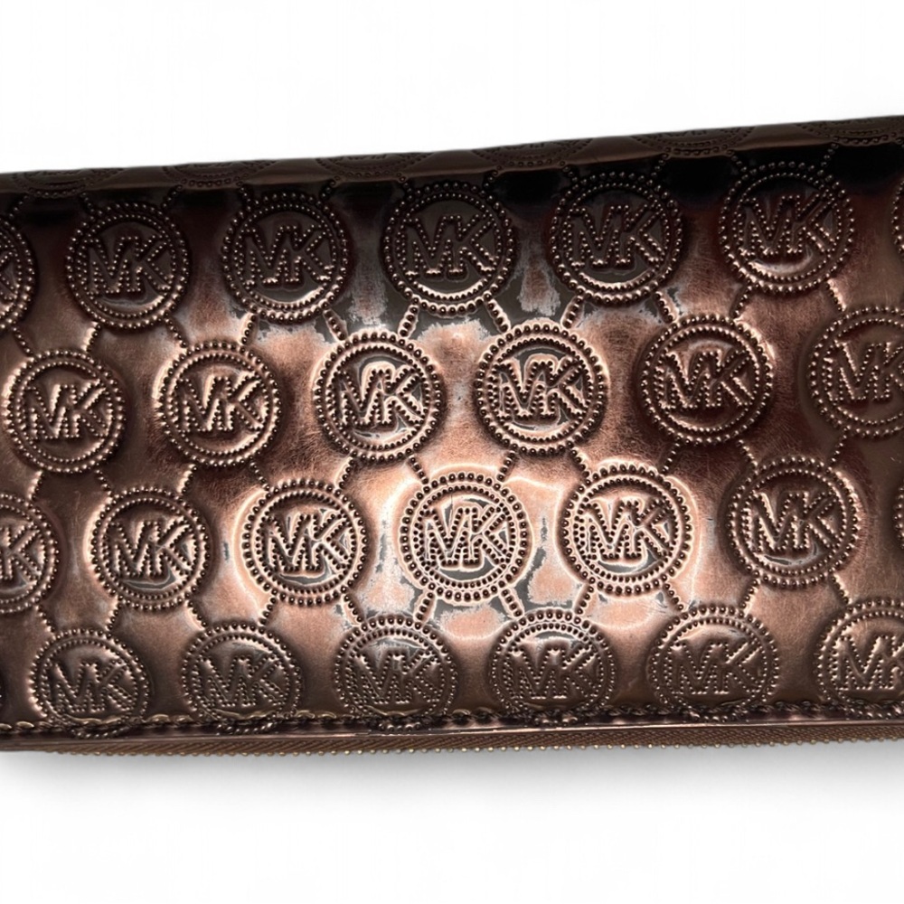 Michael Kors Metallic Brown Embossed Card Holder